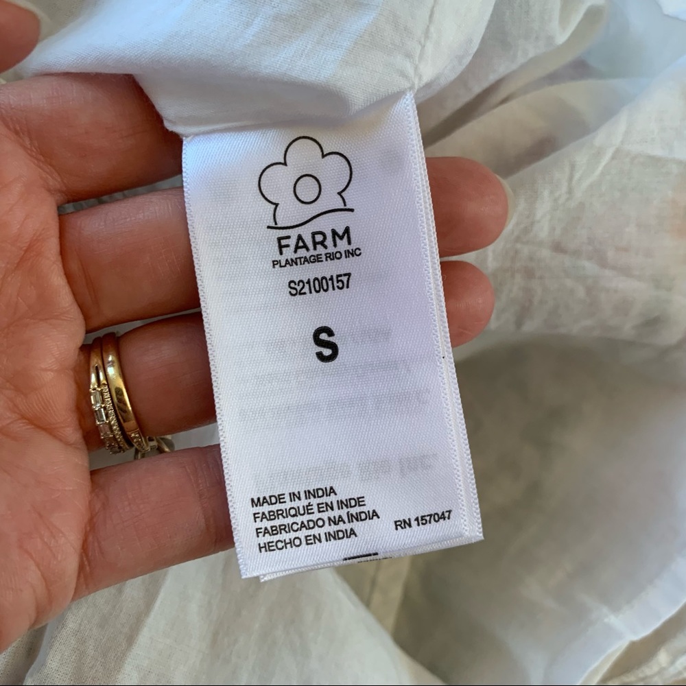 Farm Rio Sz S Louise Wrap Skirt White Floral Midi Ruffle Botanical Print Cotton - Picture 8 of 12